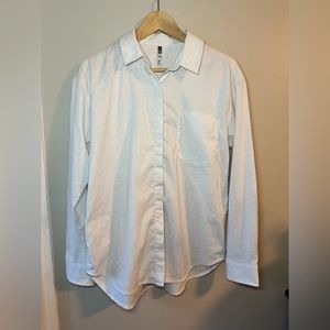 Size M MEC Button down shirt, white, hemp blend (feels like linen)
